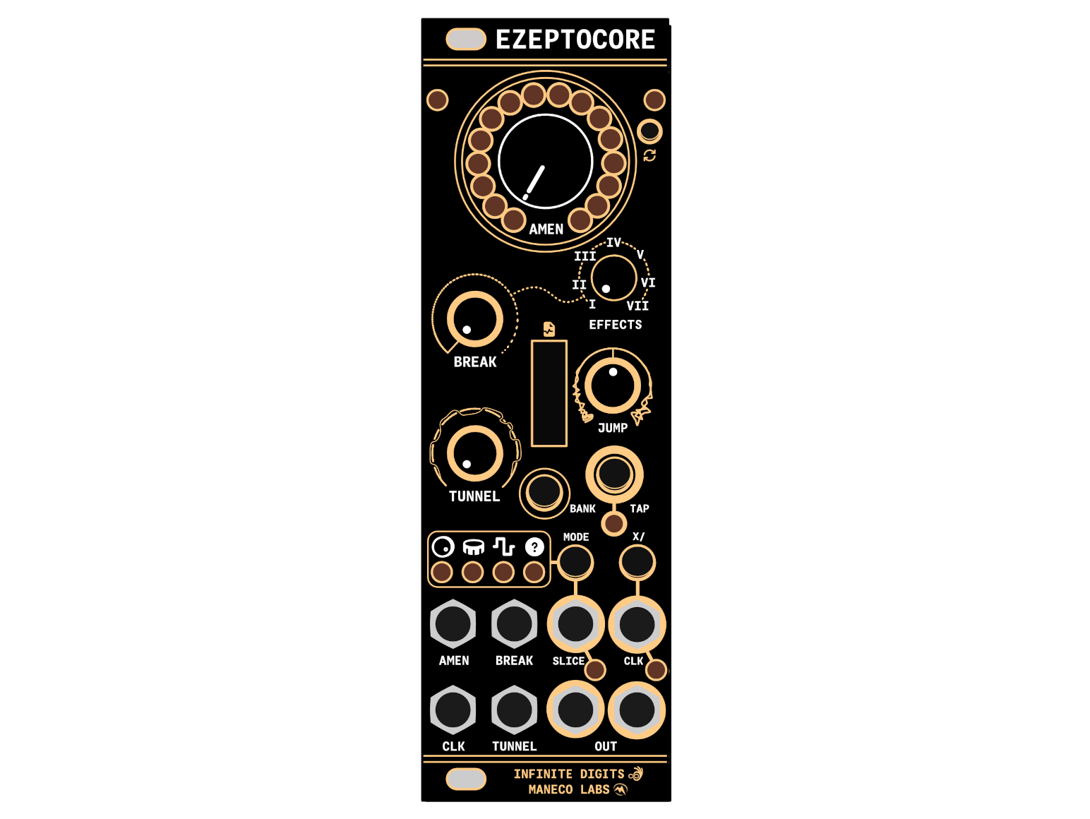 Illustrated EZEPTOCORE front-panel layout
