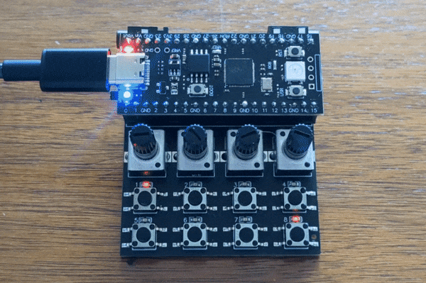 Pressing the Pikocore BOOT and reset buttons to enter firmware mode
