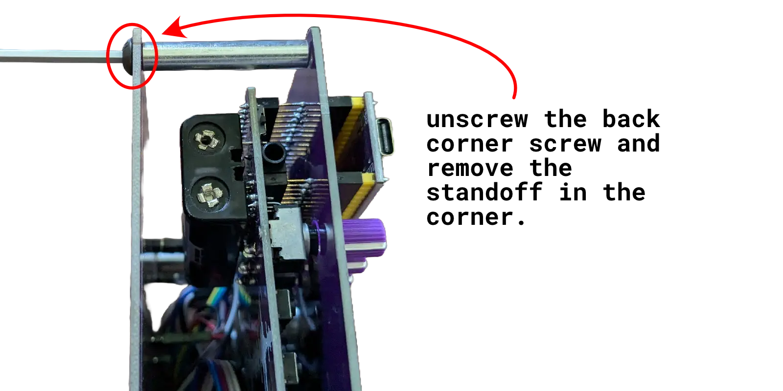 Removing the Zeptocade corner standoff